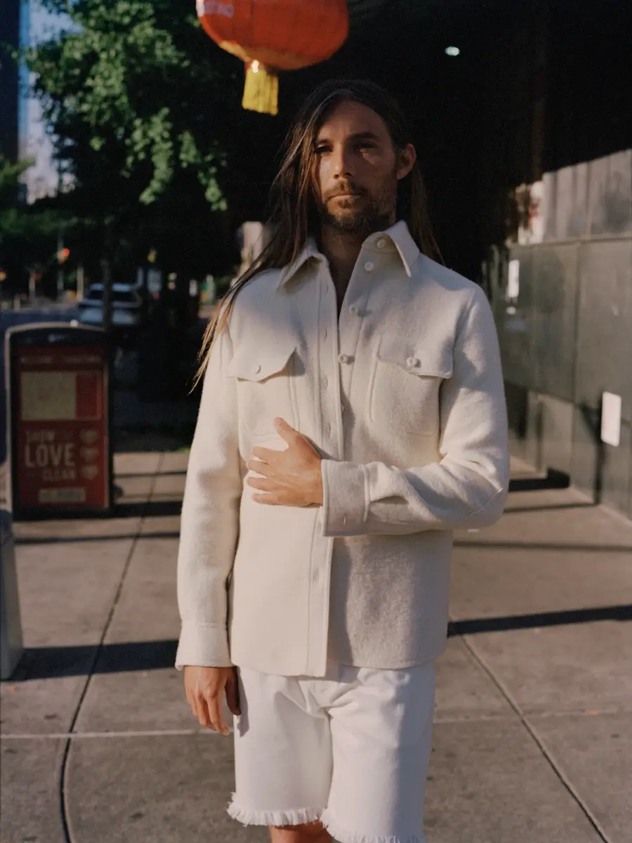Gabriela Hearst John Austin Shirt in Ivory Double-Face Recycled Cashmere Felt | Thumbnail 3 Gabriela Hearst John Austin Shirt in Ivory Double-Face Recycled Cashmere Felt | Thumbnail 3