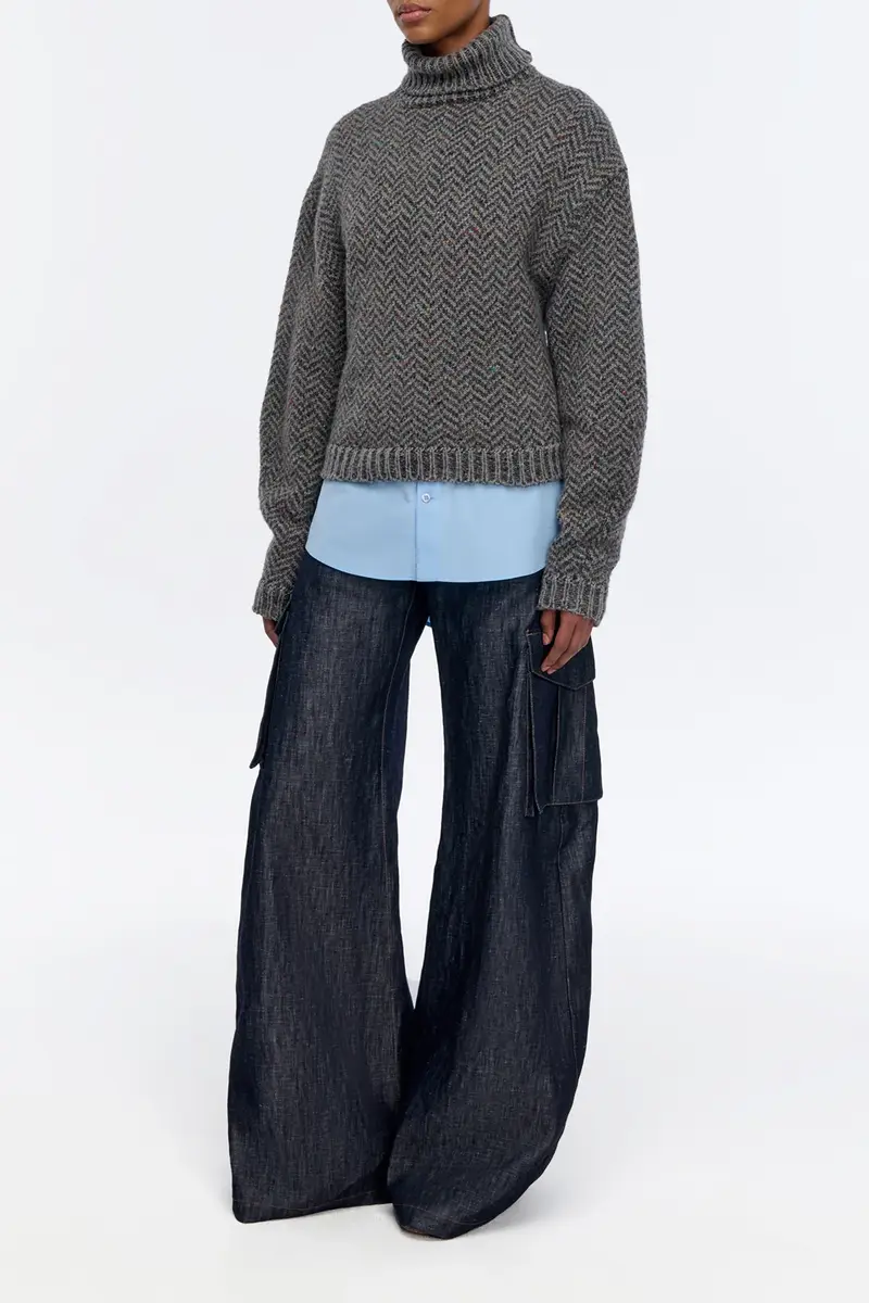 Gabriela Hearst Eos Barrel-leg Cargo Pant in Recycled Cotton Linen Denim | Thumbnail 4 Gabriela Hearst Eos Barrel-leg Cargo Pant in Recycled Cotton Linen Denim | Thumbnail 4