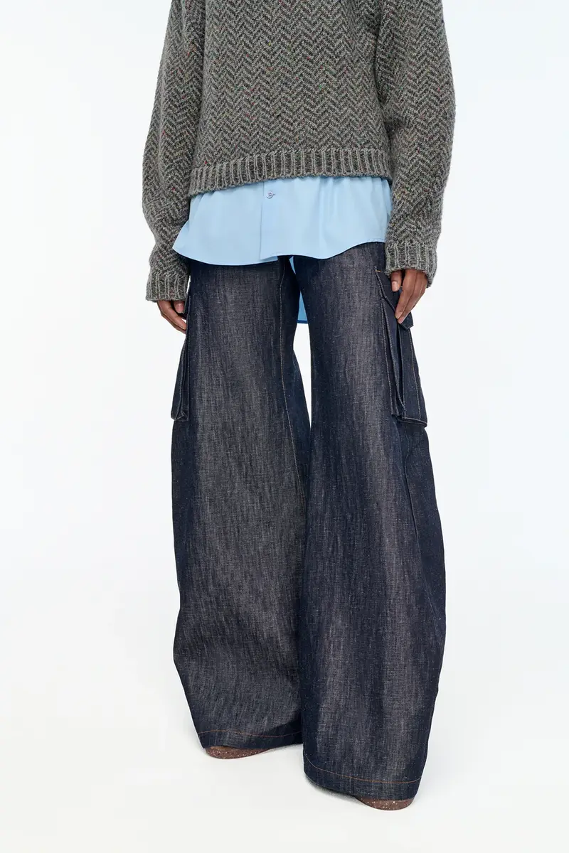 Gabriela Hearst Eos Barrel-leg Cargo Pant in Recycled Cotton Linen Denim | Thumbnail 6 Gabriela Hearst Eos Barrel-leg Cargo Pant in Recycled Cotton Linen Denim | Thumbnail 6