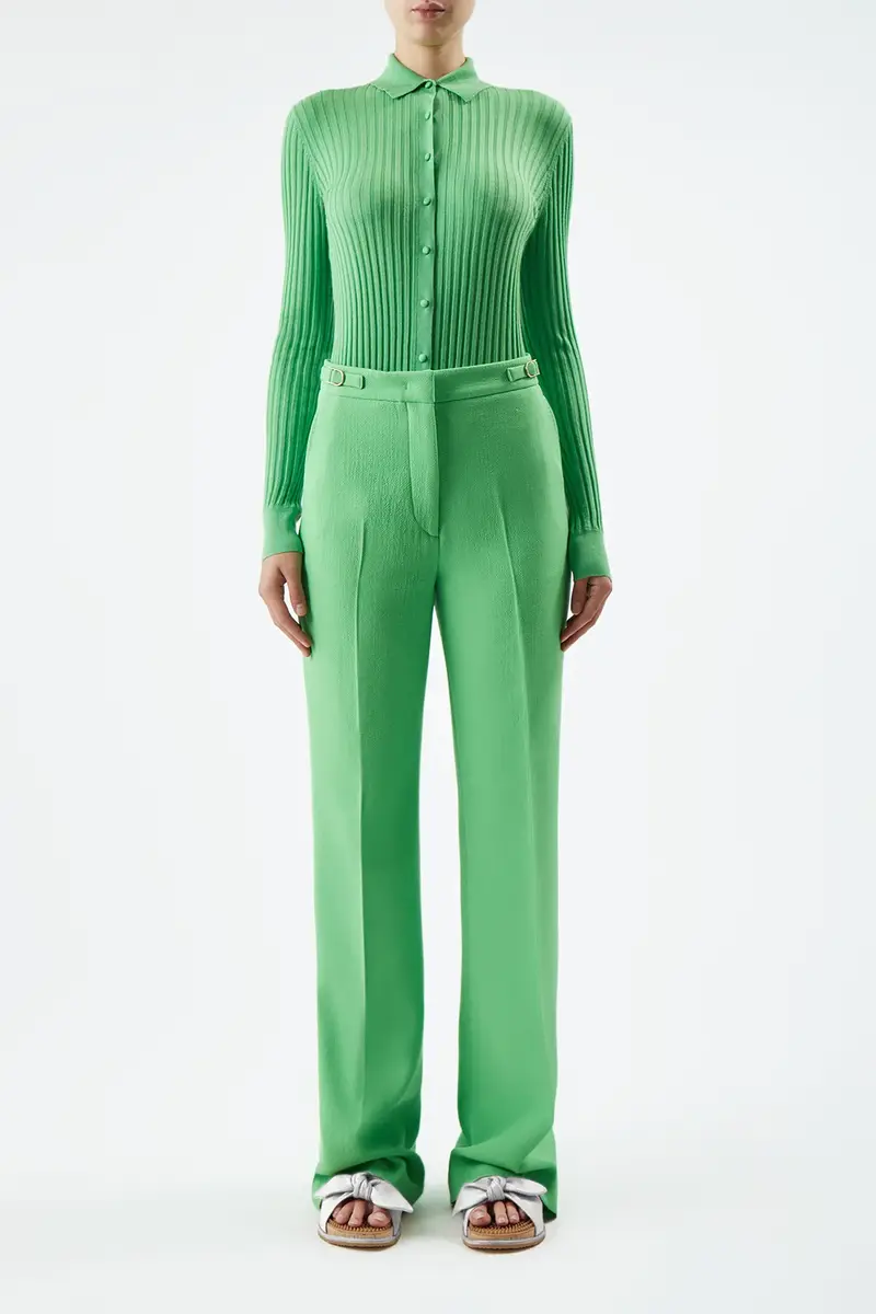 Gabriela Hearst Vesta Pant in Fluorescent Green Virgin Wool Crepe | Thumbnail 2 Gabriela Hearst Vesta Pant in Fluorescent Green Virgin Wool Crepe | Thumbnail 2