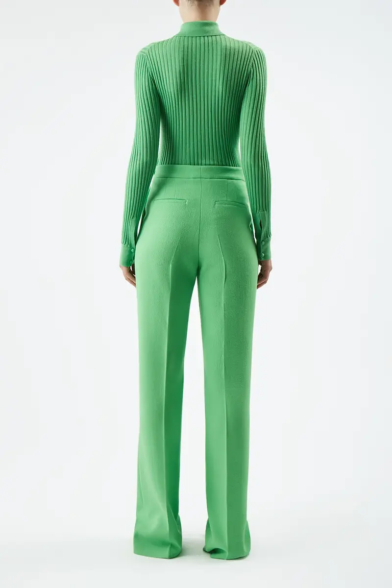 Gabriela Hearst Vesta Pant in Fluorescent Green Virgin Wool Crepe | Thumbnail 4 Gabriela Hearst Vesta Pant in Fluorescent Green Virgin Wool Crepe | Thumbnail 4