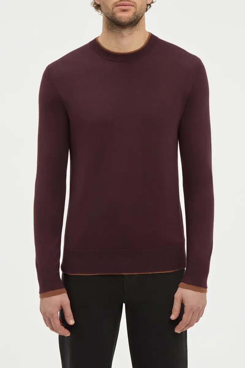 Gabriela Hearst Wells Reversible Knit Sweater in Plum & Cognac Cashmere Silk | Thumbnail 3 Gabriela Hearst Wells Reversible Knit Sweater in Plum & Cognac Cashmere Silk | Thumbnail 3