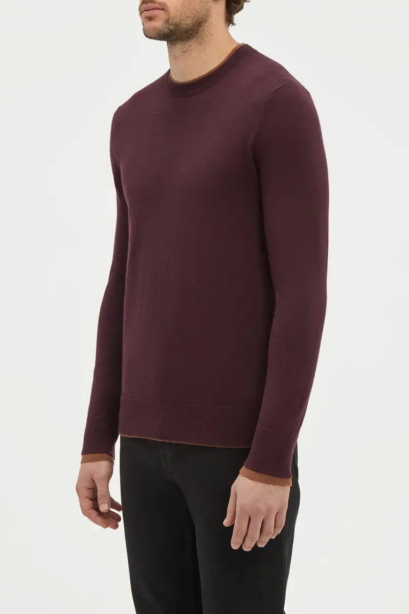 Gabriela Hearst Wells Reversible Knit Sweater in Plum & Cognac Cashmere Silk | Thumbnail 4 Gabriela Hearst Wells Reversible Knit Sweater in Plum & Cognac Cashmere Silk | Thumbnail 4