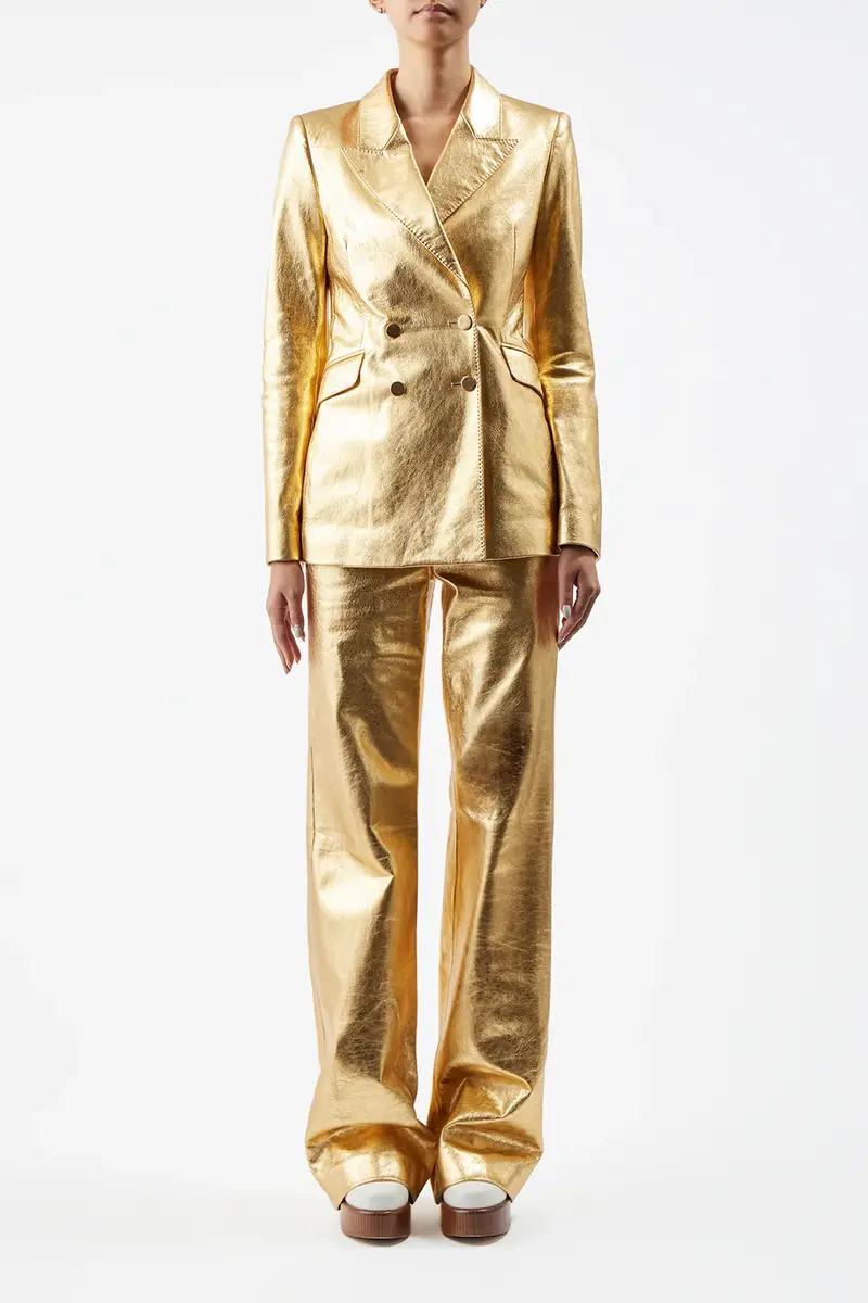 Gabriela Hearst Vesta Pant in Gold Metallic Nappa Leather | Thumbnail 3 Gabriela Hearst Vesta Pant in Gold Metallic Nappa Leather | Thumbnail 3