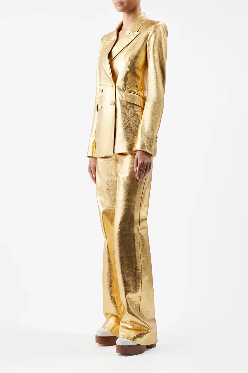 Gabriela Hearst Vesta Pant in Gold Metallic Nappa Leather | Thumbnail 4 Gabriela Hearst Vesta Pant in Gold Metallic Nappa Leather | Thumbnail 4