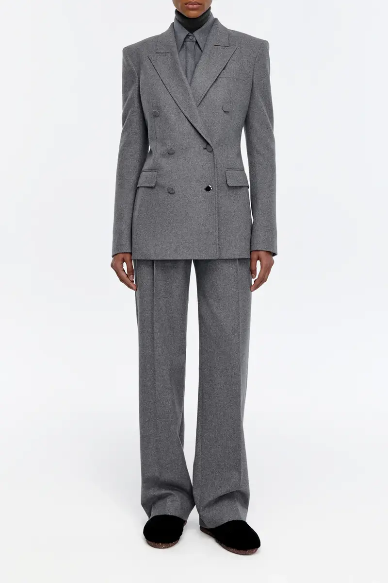 Gabriela Hearst Gavin Blazer in Smoke Wool Cashmere Flannel | Thumbnail 2 Gabriela Hearst Gavin Blazer in Smoke Wool Cashmere Flannel | Thumbnail 2