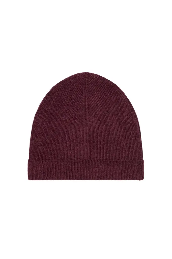 Spire Knit Beanie in Plum Silk