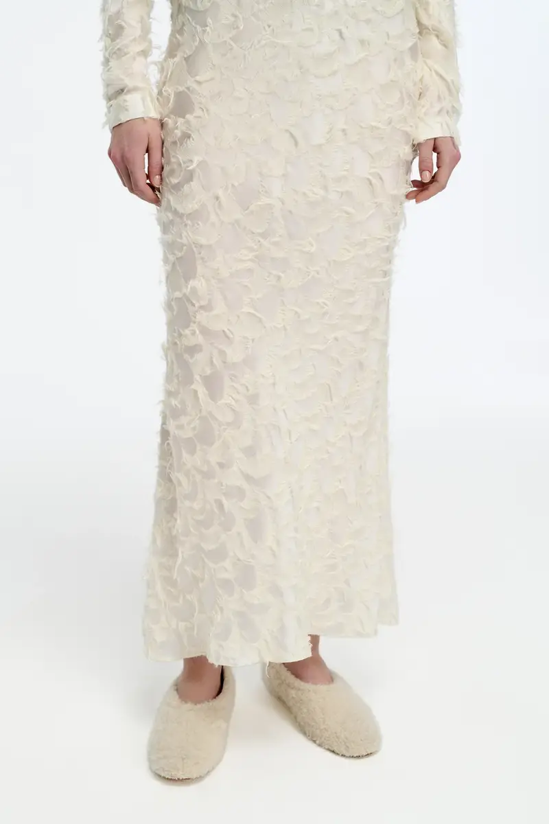 Gabriela Hearst Frei Skirt in Ivory Silk Wool Fil Coupé | Thumbnail 5 Gabriela Hearst Frei Skirt in Ivory Silk Wool Fil Coupé | Thumbnail 5
