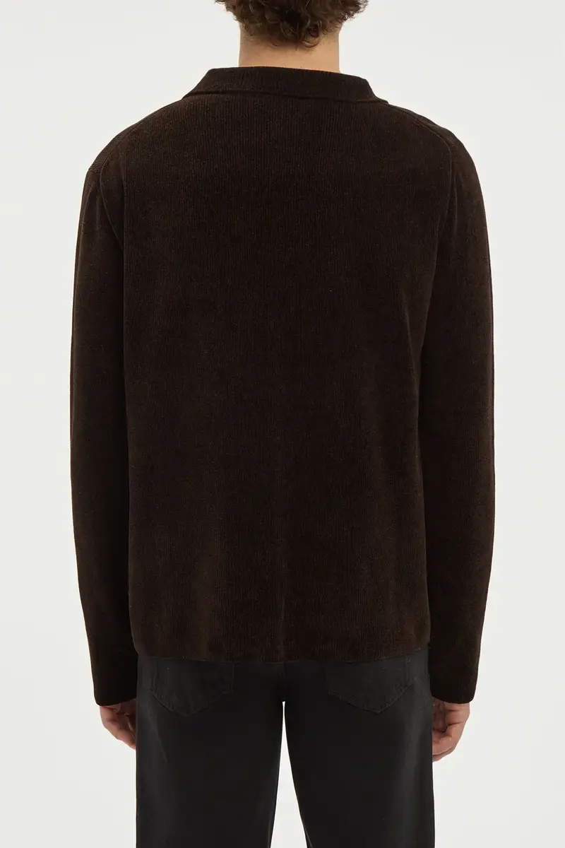 Gabriela Hearst Toynbee Knit Polo in Chocolate Silk | Thumbnail 4 Gabriela Hearst Toynbee Knit Polo in Chocolate Silk | Thumbnail 4