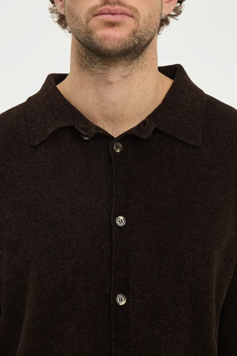 Gabriela Hearst Toynbee Knit Polo in Chocolate Silk | Thumbnail 5 Gabriela Hearst Toynbee Knit Polo in Chocolate Silk | Thumbnail 5