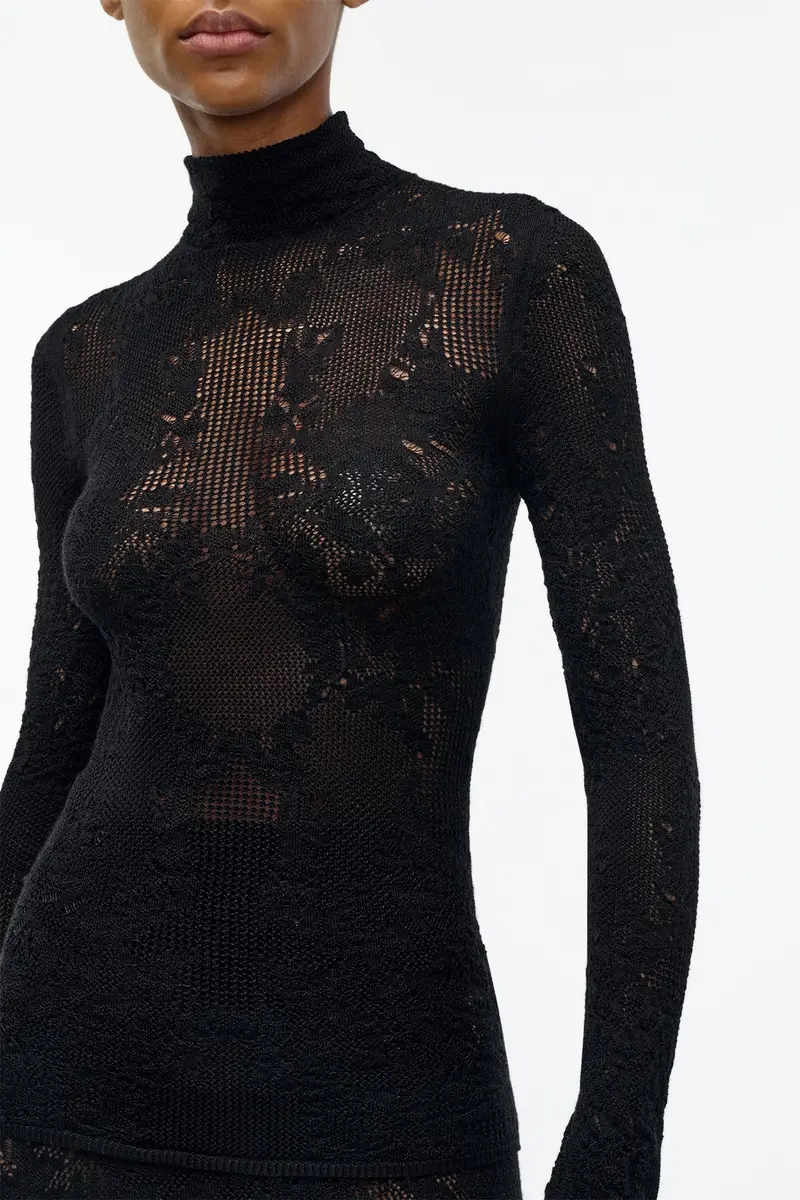 Gabriela Hearst Waite Pointelle Knit Lace Top in Black Silk Merino Wool | Thumbnail 5 Gabriela Hearst Waite Pointelle Knit Lace Top in Black Silk Merino Wool | Thumbnail 5