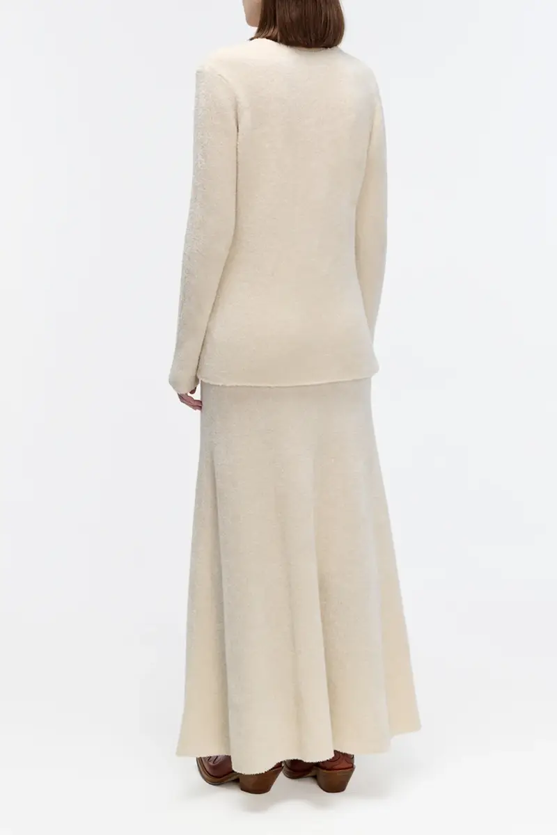 Gabriela Hearst Ward Knit V-Neck Sweater in Ivory Silk | Thumbnail 4 Gabriela Hearst Ward Knit V-Neck Sweater in Ivory Silk | Thumbnail 4