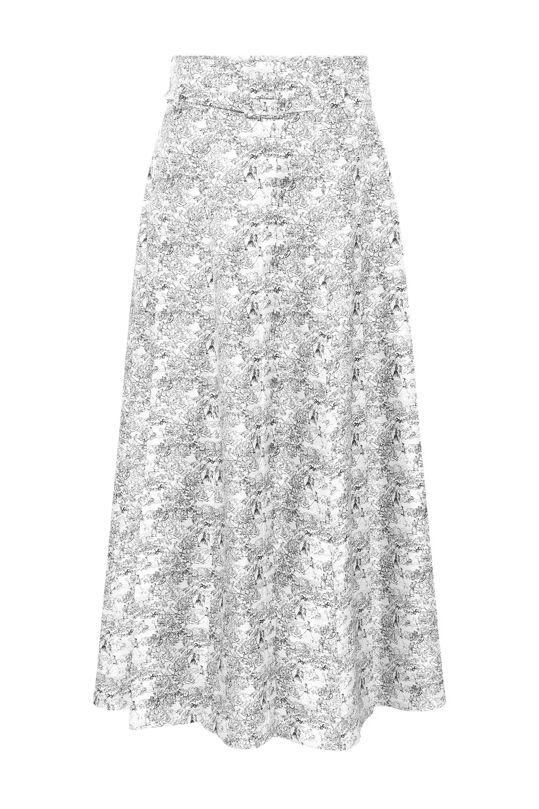 Dugald Skirt in Ivory Multi Printed Silk Twill Dugald Skirt in Ivory Multi Printed Silk Twill
