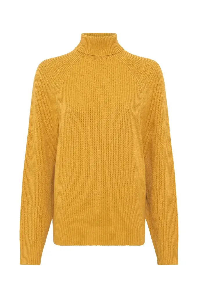 Wigman Knit Turtleneck Sweater in Golden Birch Cashmere Wigman Knit Turtleneck Sweater in Golden Birch Cashmere