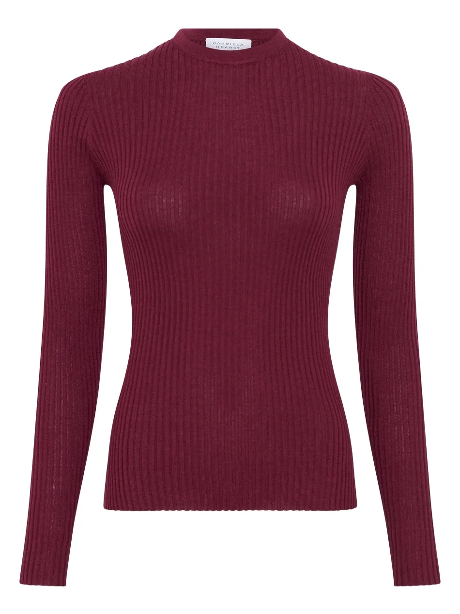 Browning Knit Sweater in Bordeaux Cashmere Silk