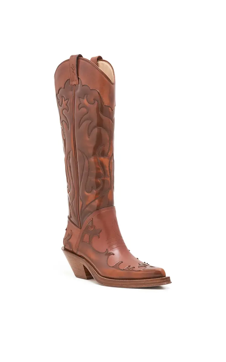 Gabriela Hearst Capitana Cowboy Boot in Cognac Pearlized Leather | Thumbnail 2 Gabriela Hearst Capitana Cowboy Boot in Cognac Pearlized Leather | Thumbnail 2