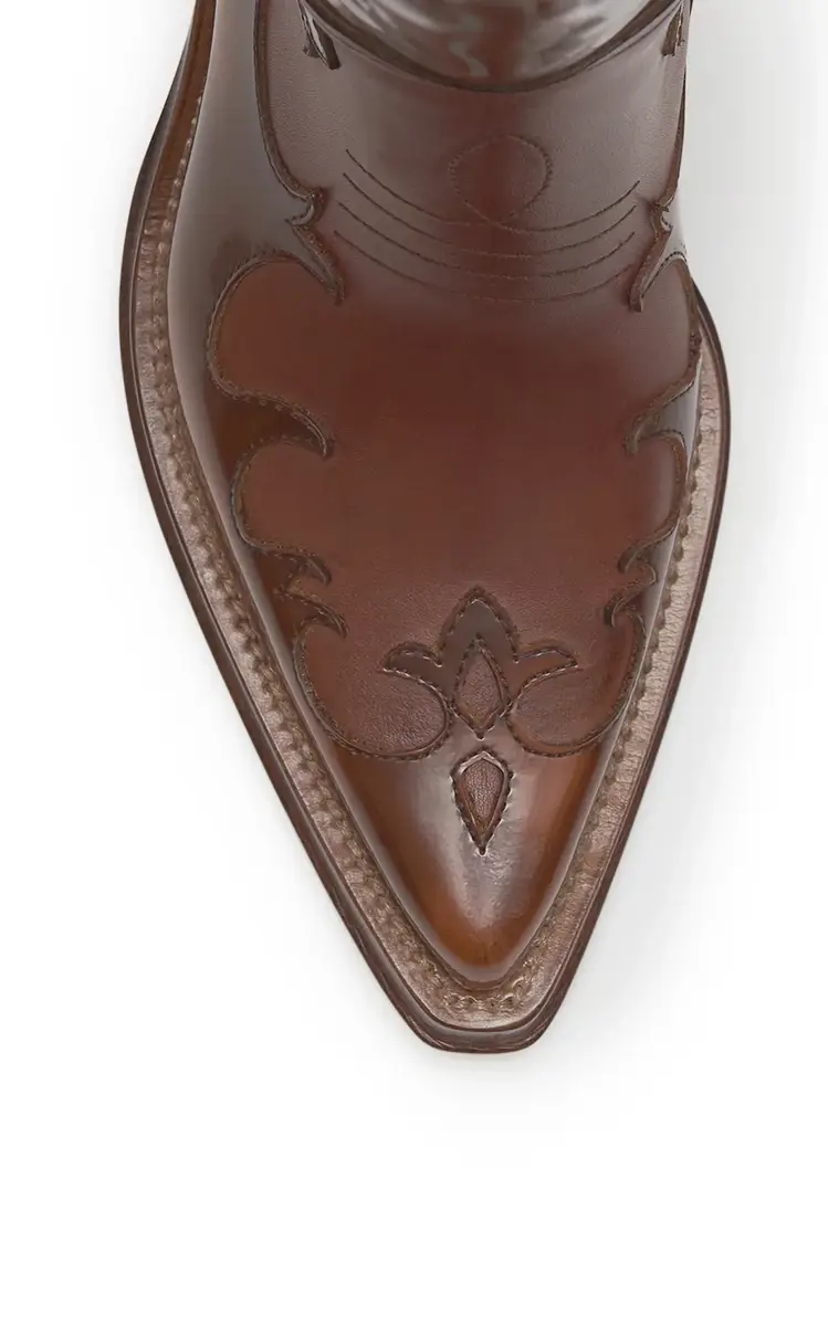 Gabriela Hearst Capitana Cowboy Boot in Cognac Pearlized Leather | Thumbnail 4 Gabriela Hearst Capitana Cowboy Boot in Cognac Pearlized Leather | Thumbnail 4