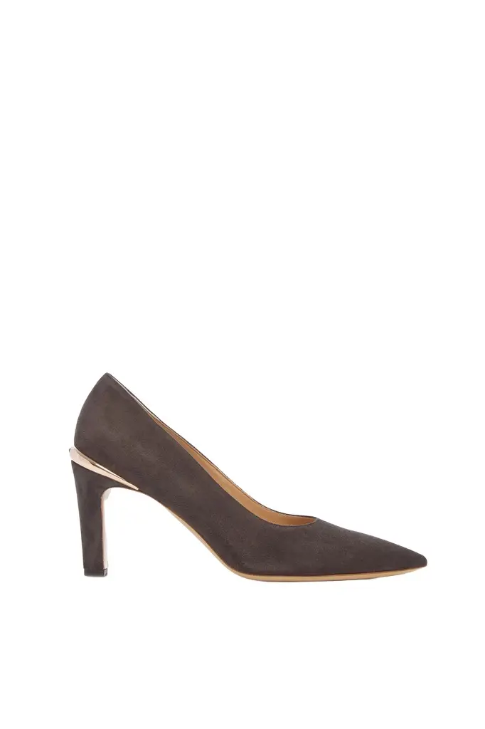 Gabriela Hearst Edwina High Heel Stiletto Pump in Dark Chocolate Suede