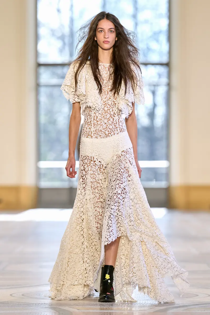 Gabriela Hearst Lulsy Dress in Ivory Floral Cashmere Lace | Thumbnail 2