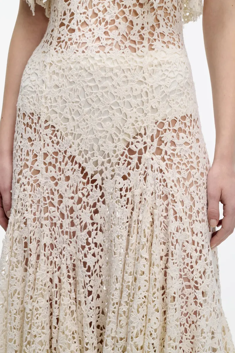 Gabriela Hearst Lulsy Dress in Ivory Floral Cashmere Lace | Thumbnail 7