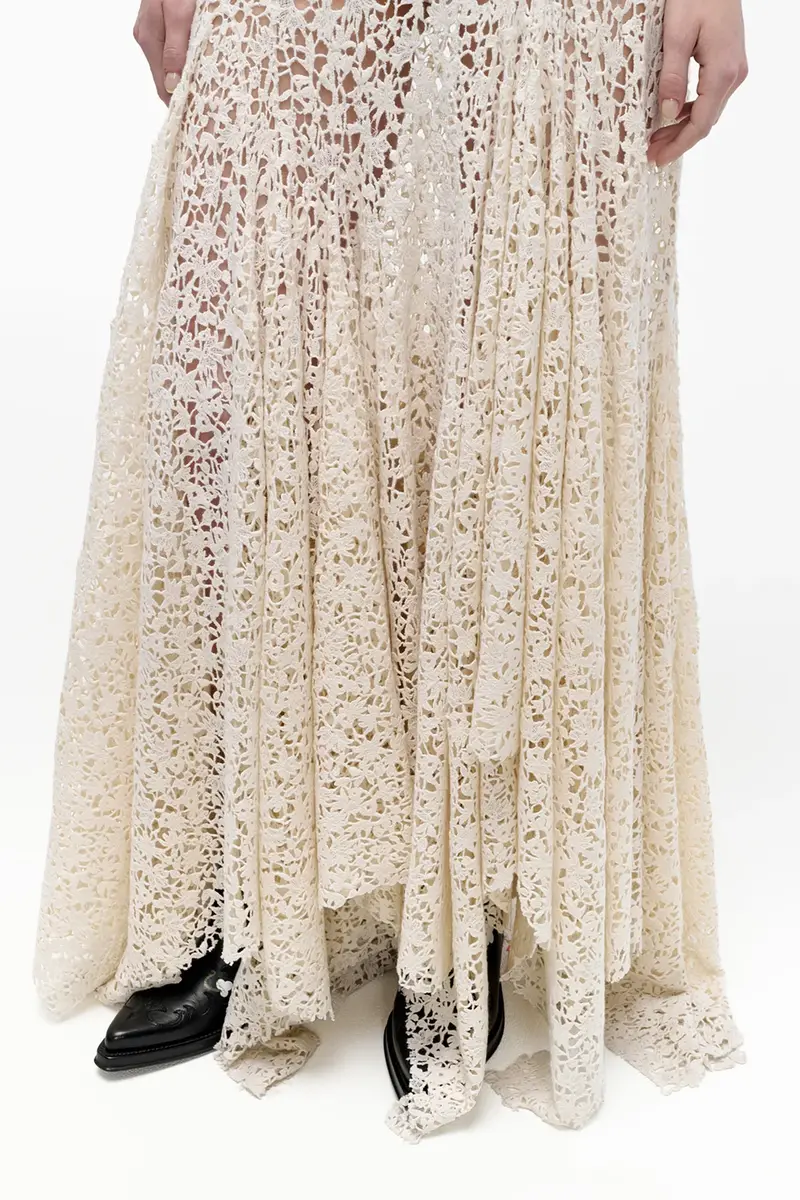 Gabriela Hearst Lulsy Dress in Ivory Floral Cashmere Lace | Thumbnail 8