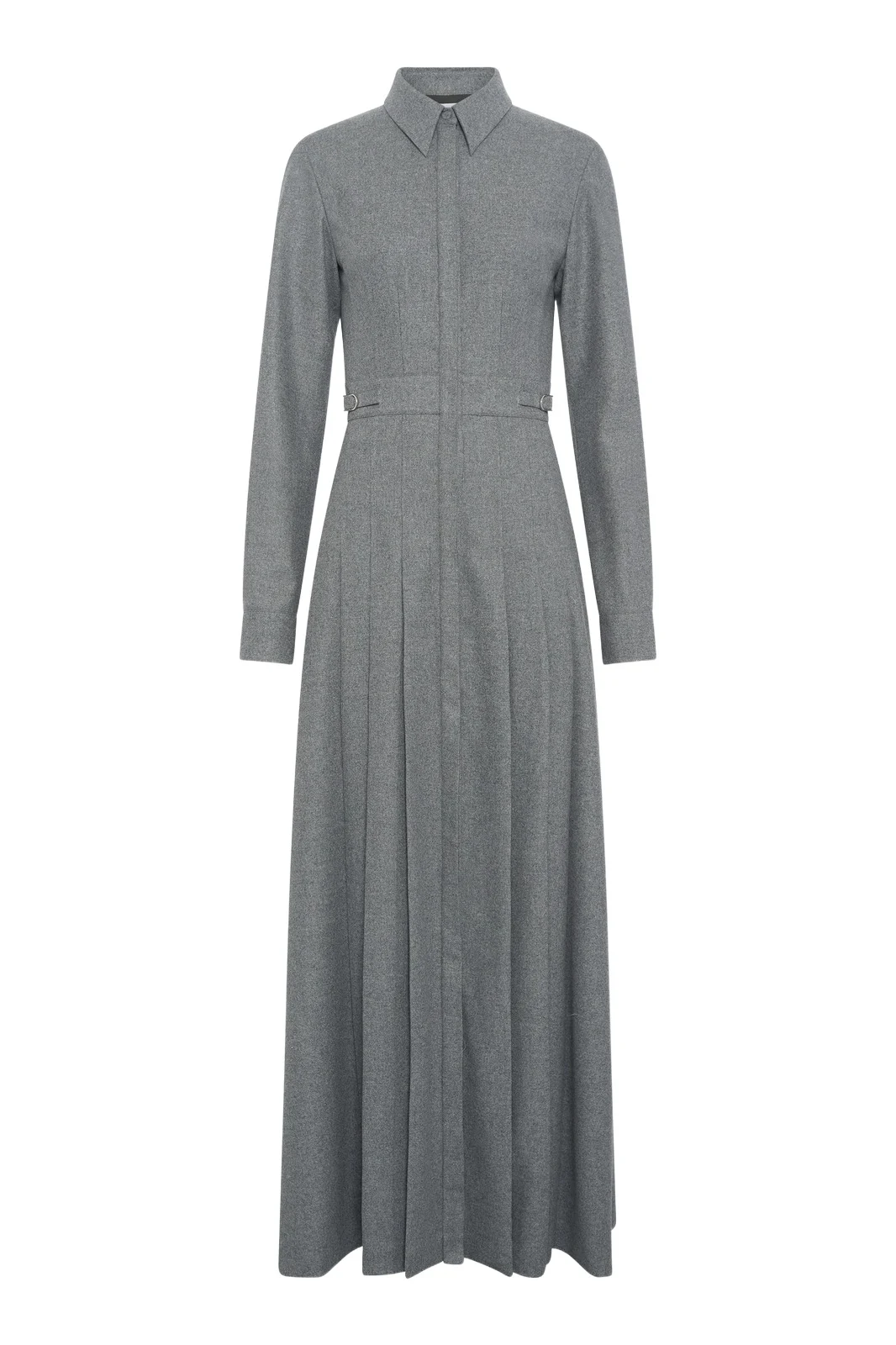 Ethel Shirtdress in Smoke Wool Cashmere Flannel