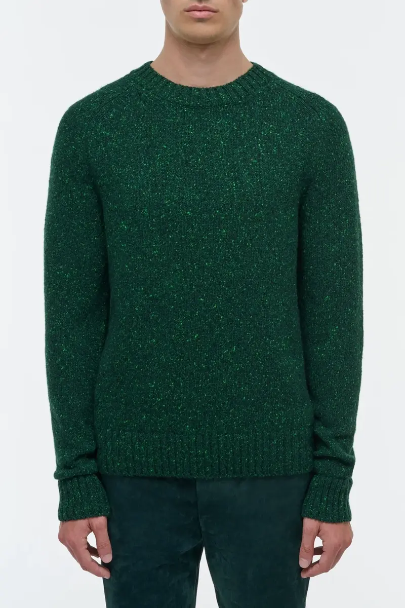 Gabriela Hearst Daniel Knit Sweater in English Green Speckled Aran Cashmere | Thumbnail 2
