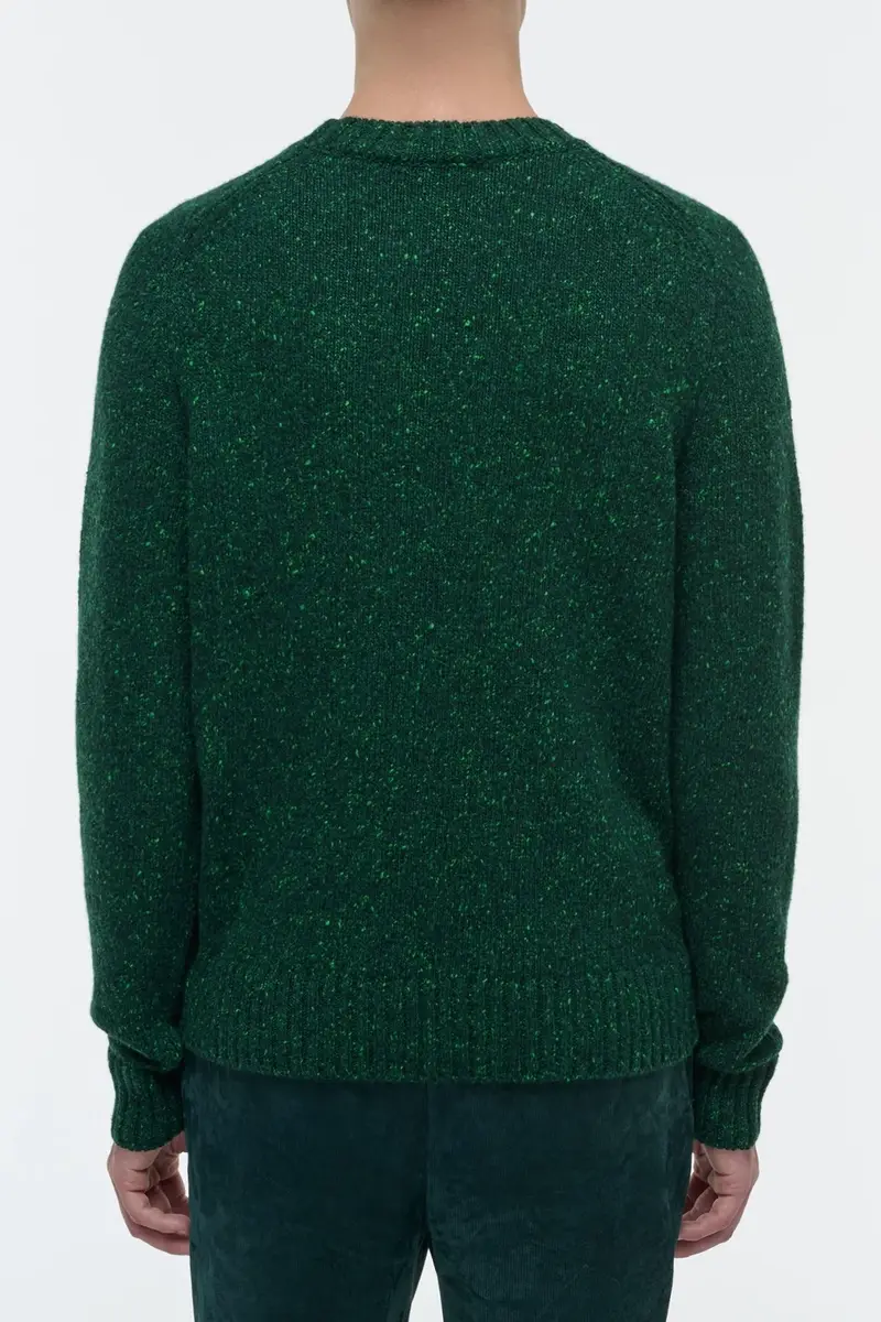 Gabriela Hearst Daniel Knit Sweater in English Green Speckled Aran Cashmere | Thumbnail 4
