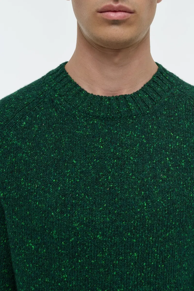 Gabriela Hearst Daniel Knit Sweater in English Green Speckled Aran Cashmere | Thumbnail 5