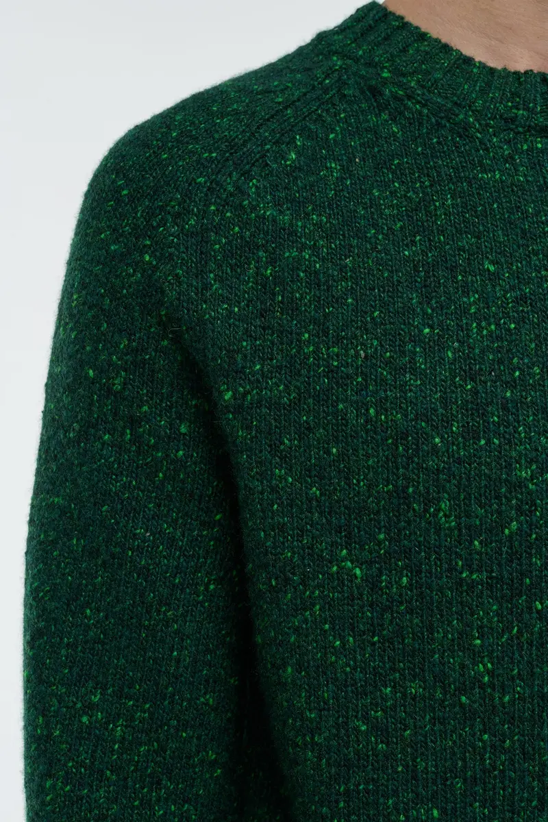 Gabriela Hearst Daniel Knit Sweater in English Green Speckled Aran Cashmere | Thumbnail 6