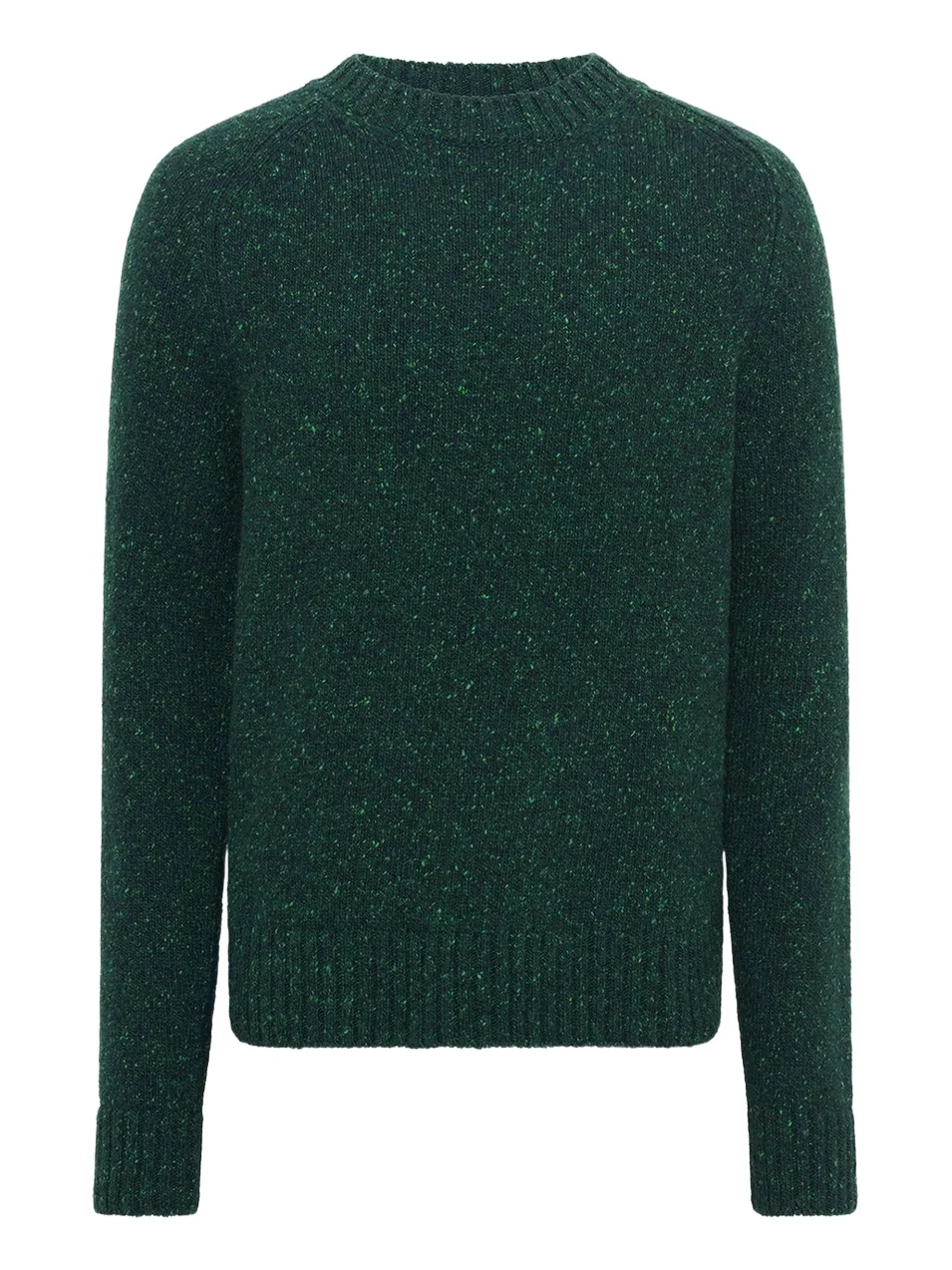 Gabriela Hearst Daniel Knit Sweater in English Green Speckled Aran Cashmere