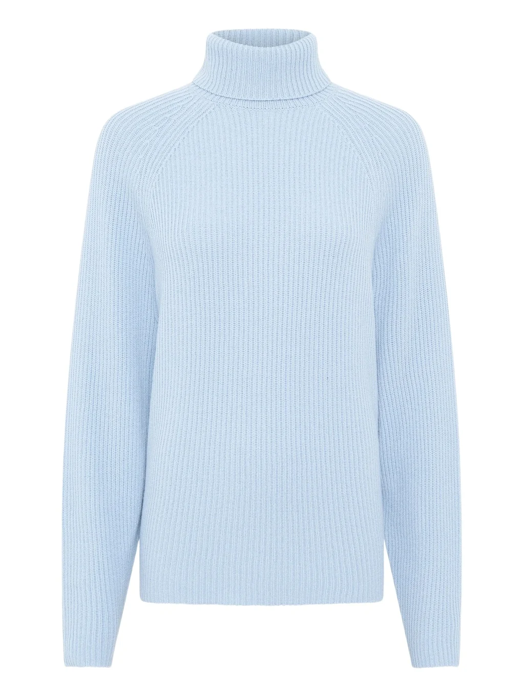 Gabriela Hearst Wigman Knit Turtleneck Sweater in Light Blue Cashmere