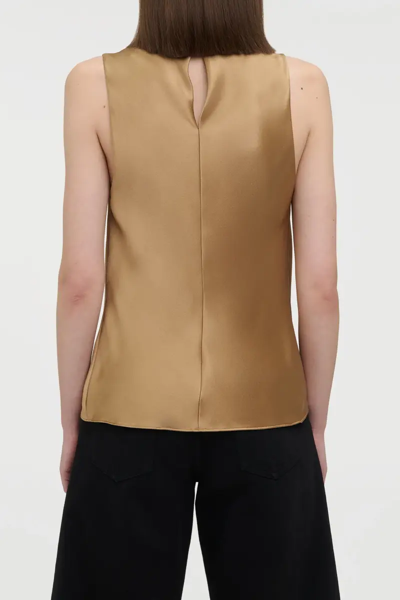 Gabriela Hearst Melina Top in Camel Silk Satin | Thumbnail 4 Gabriela Hearst Melina Top in Camel Silk Satin | Thumbnail 4