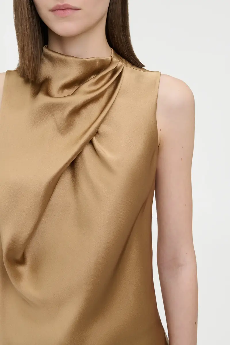 Gabriela Hearst Melina Top in Camel Silk Satin | Thumbnail 5 Gabriela Hearst Melina Top in Camel Silk Satin | Thumbnail 5