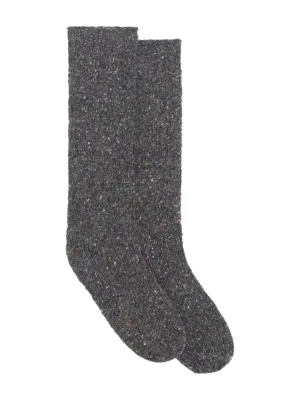 Gabriela Hearst Stela Knit Socks in Charcoal Multi Cashmere