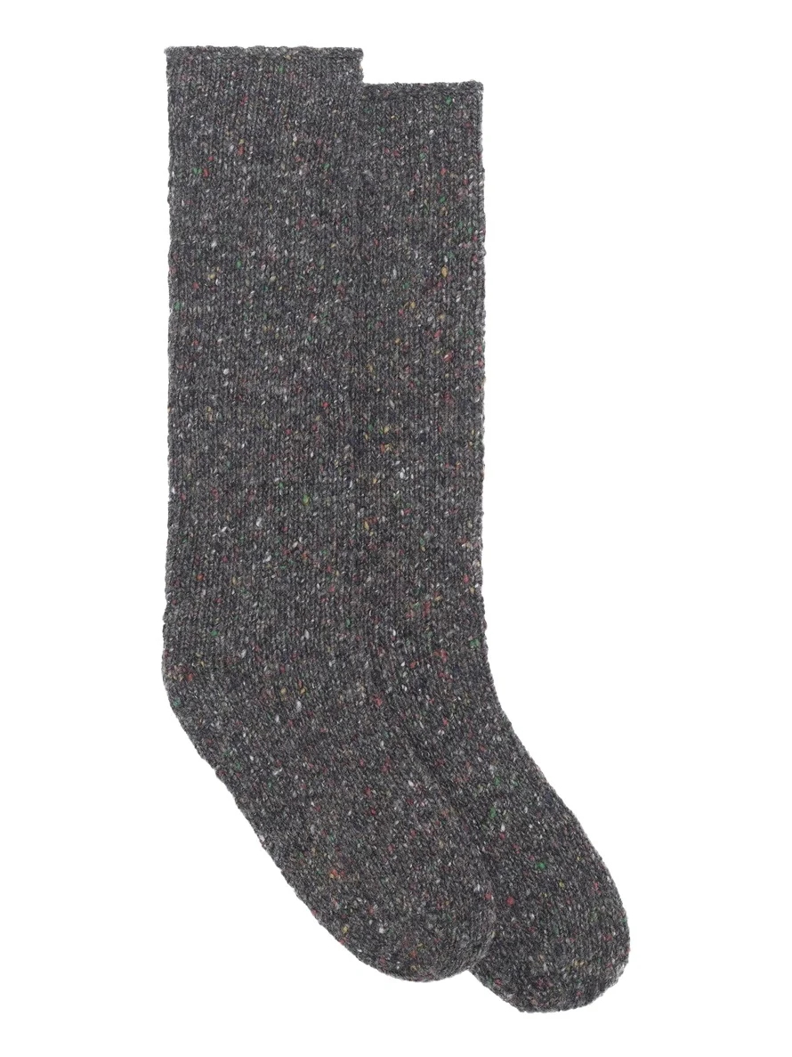 Stela Knit Socks in Charcoal Multi Cashmere Stela Knit Socks in Charcoal Multi Cashmere