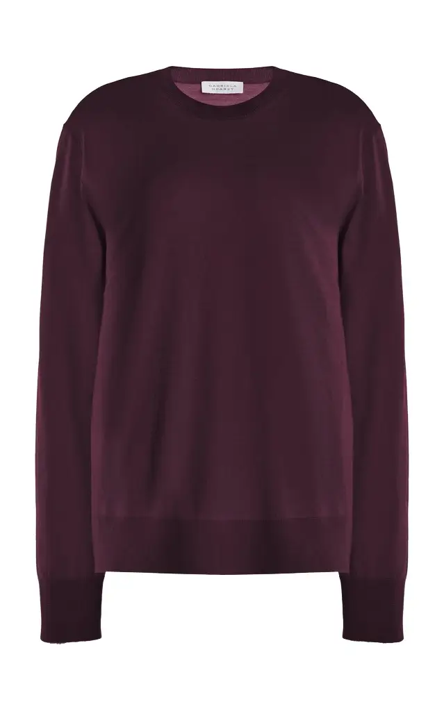 Gabriela Hearst Palco Knit Sweater in Deep Bordeaux Merino Wool