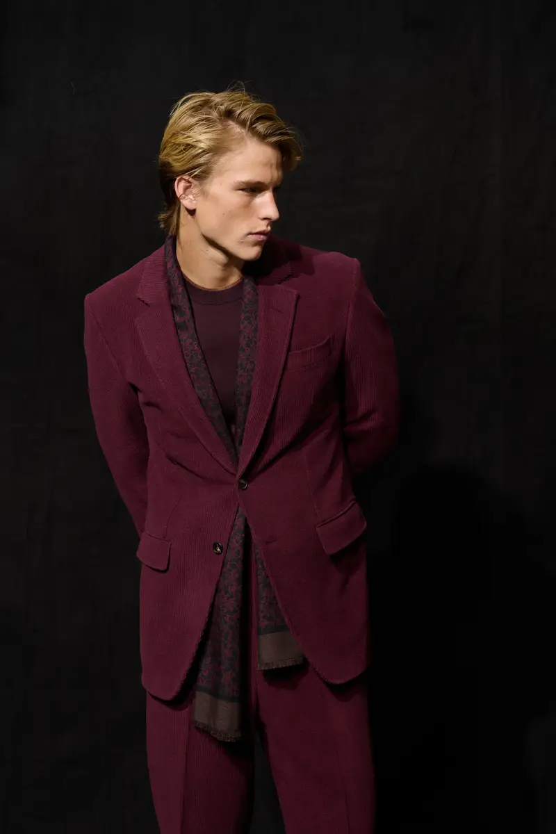 Gabriela Hearst Irving Jacket in Plum Cashmere Corduroy | Thumbnail 2