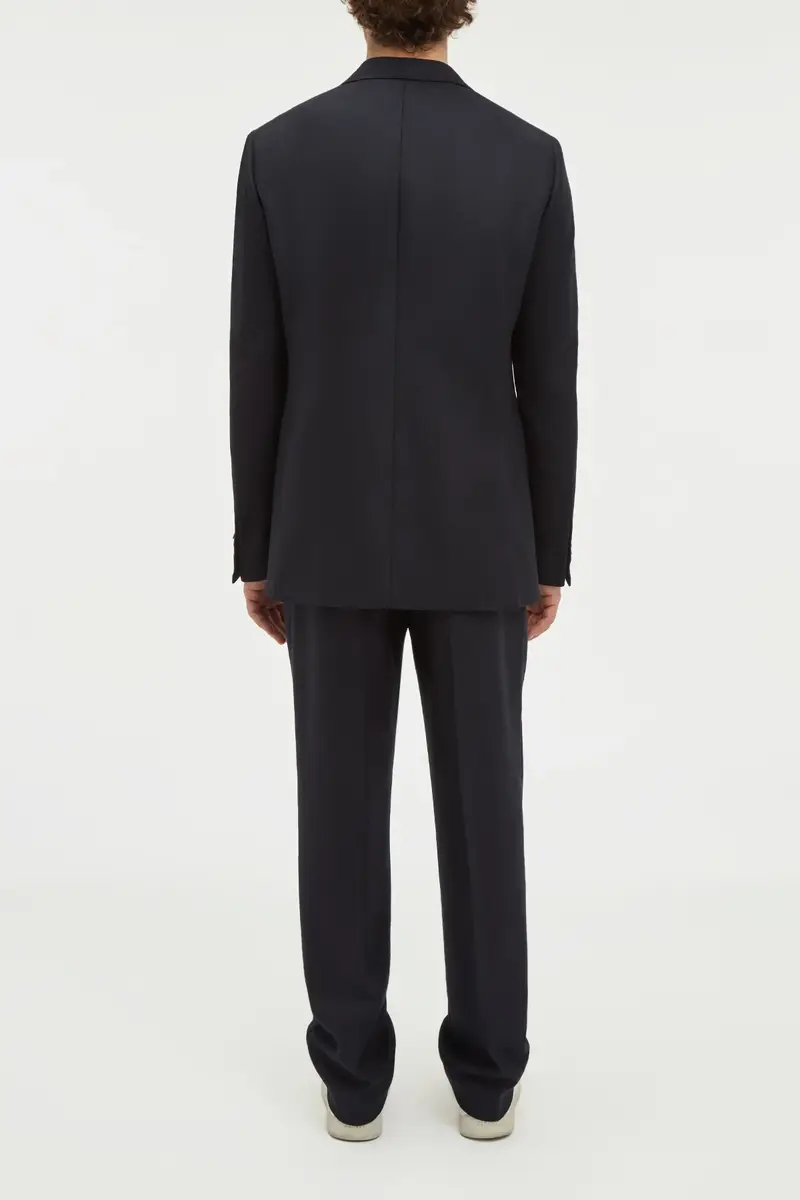 Gabriela Hearst Arthur Pleated Pant in Dark Navy Wool Cashmere Flannel | Thumbnail 4 Gabriela Hearst Arthur Pleated Pant in Dark Navy Wool Cashmere Flannel | Thumbnail 4