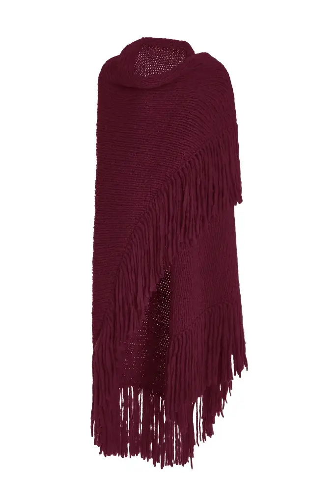 Lauren Knit Wrap in Bordeaux Welfat Cashmere Lauren Knit Wrap in Bordeaux Welfat Cashmere