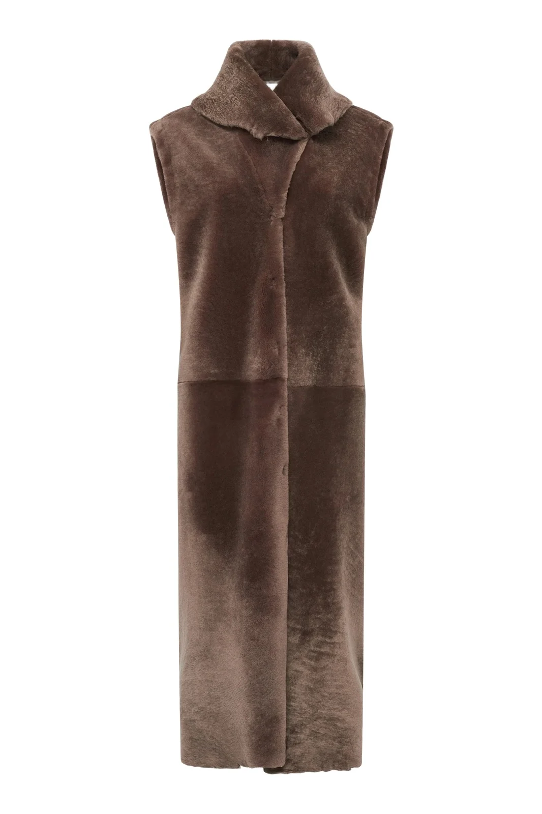 Gabriela Hearst Smith Raw Cut Coat Liner in Mocha Shearling