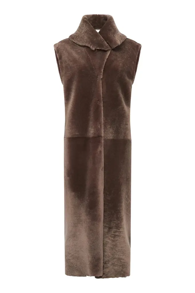 Smith Raw Cut Coat Liner in Mocha Shearling Smith Raw Cut Coat Liner in Mocha Shearling