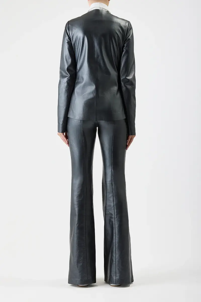 Gabriela Hearst Thales Jacket in Black Metallic Nappa Leather | Thumbnail 4 Gabriela Hearst Thales Jacket in Black Metallic Nappa Leather | Thumbnail 4