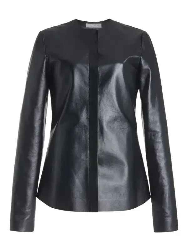 Thales Jacket in Black Metallic Nappa Leather Thales Jacket in Black Metallic Nappa Leather