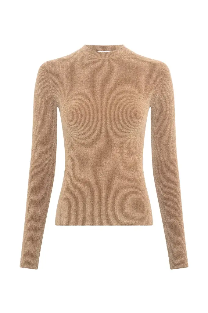 Regent Knit Sweater in Camel Silk Regent Knit Sweater in Camel Silk