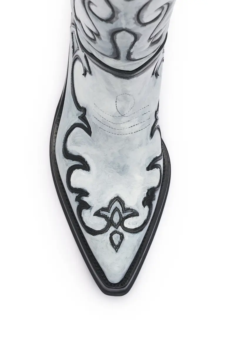 Gabriela Hearst Hand Painted Capitana Cowboy Boot in Grey Leather | Thumbnail 5 Gabriela Hearst Hand Painted Capitana Cowboy Boot in Grey Leather | Thumbnail 5