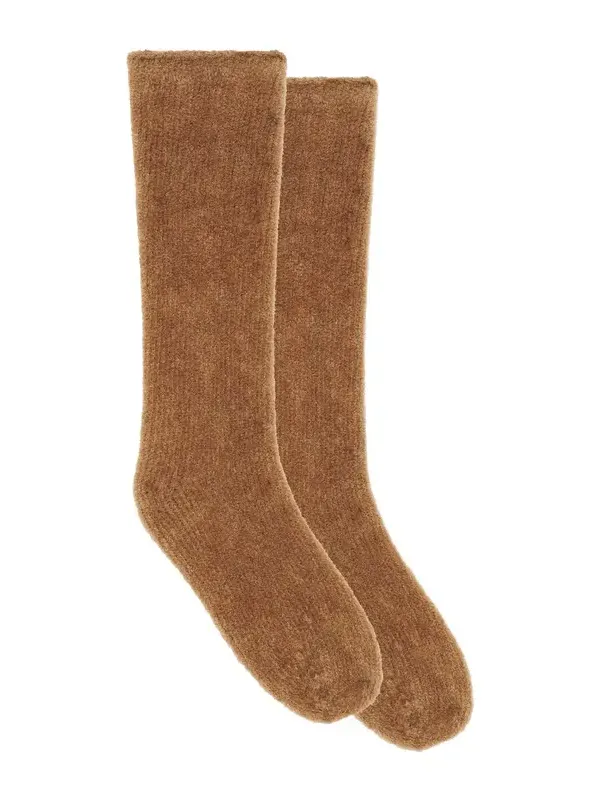 Gabriela Hearst Anima Knit Socks in Mid Camel Silk