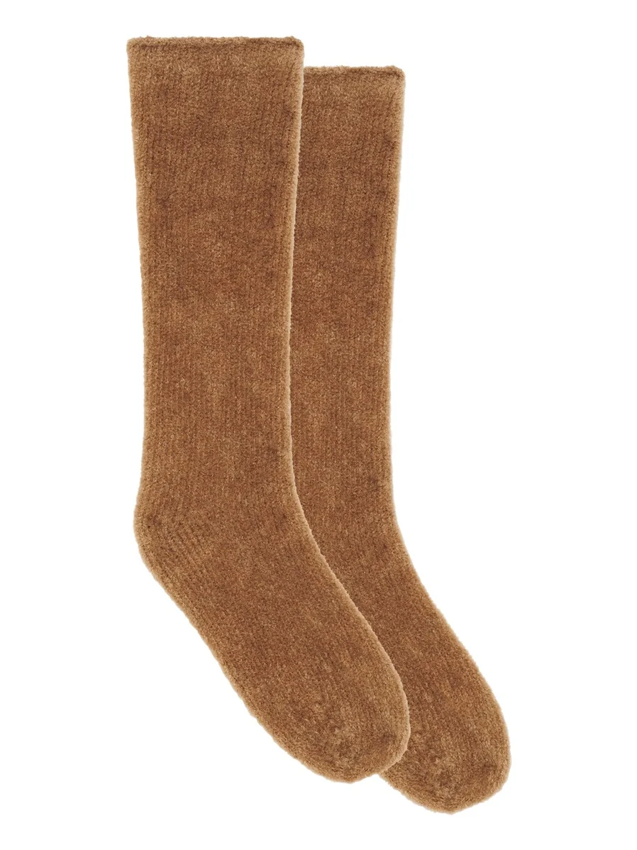Gabriela Hearst Anima Knit Socks in Mid Camel Silk