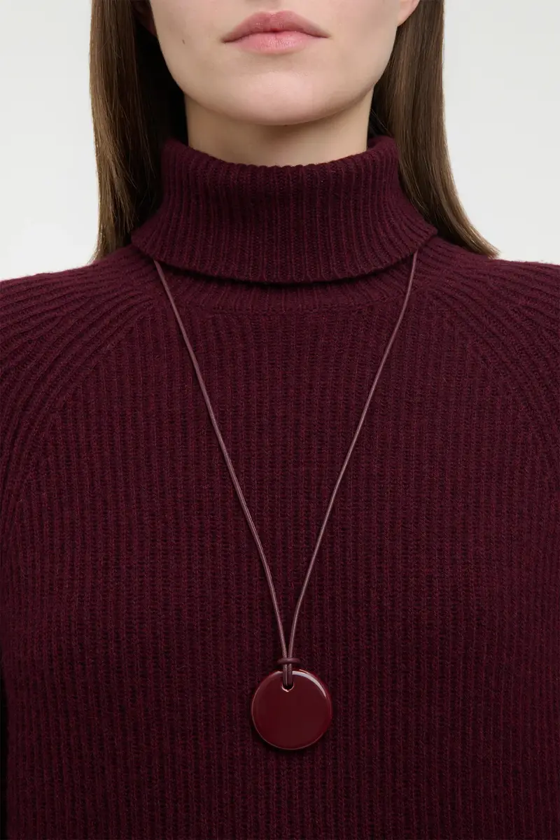 Gabriela Hearst Disk Necklace in Bordeaux Ceramic | Thumbnail 2 Gabriela Hearst Disk Necklace in Bordeaux Ceramic | Thumbnail 2