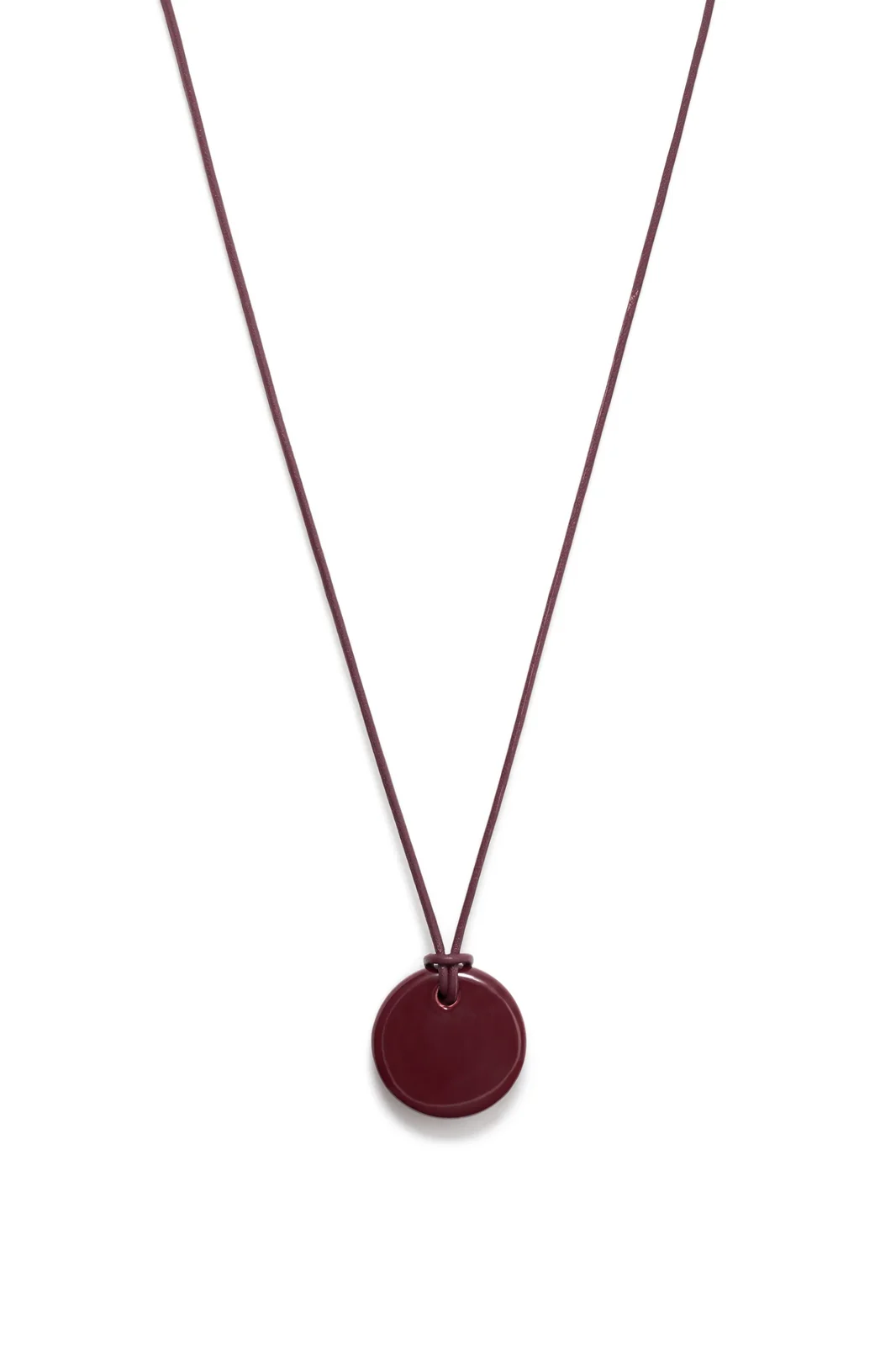 Gabriela Hearst Disk Necklace in Bordeaux Ceramic